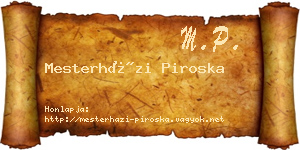 Mesterházi Piroska névjegykártya